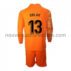 Maillot Atlético Madrid Gardien Jan Oblak 13 Enfant Tenue Domicile 2021-2022 Manche Longue