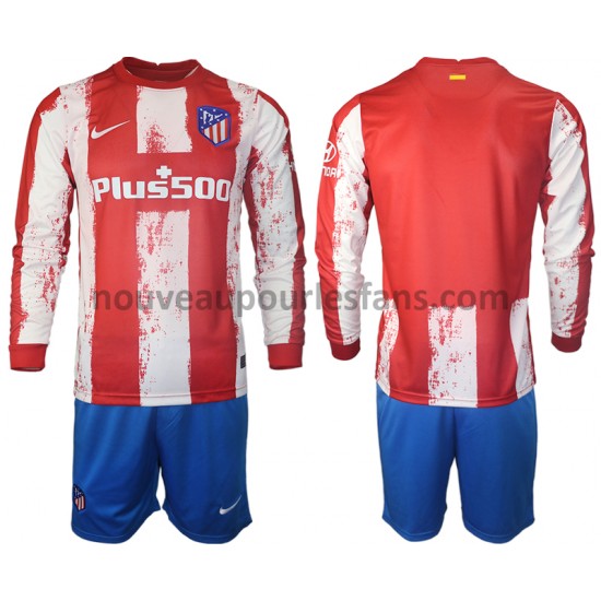 Maillot Atlético Madrid Enfant Tenue Domicile 2021-2022 Manche Longue