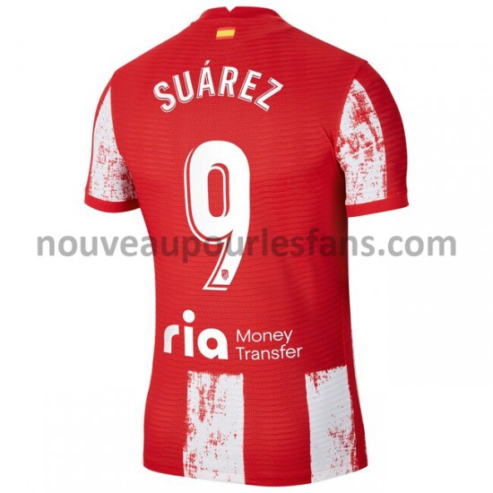 Maillot Atlético Madrid Luis Suárez 9 Tenue Domicile 2021-2022 Manche Courte