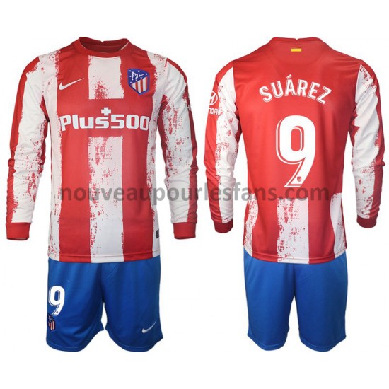 Maillot Atlético Madrid Luis Suárez 9 Enfant Tenue Domicile 2021-2022 Manche Longue