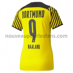 Maillot Borussia Dortmund Erling Haaland 9 Femme Tenue Domicile 2021-2022 Manche Courte