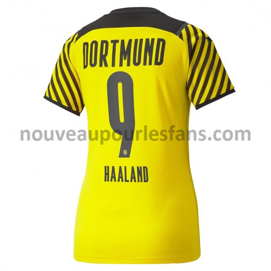 Maillot Borussia Dortmund Erling Haaland 9 Femme Tenue Domicile 2021-2022 Manche Courte