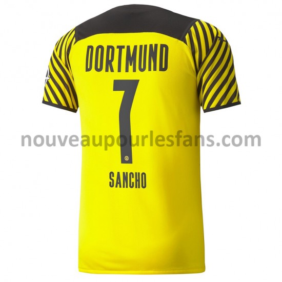 Maillot Borussia Dortmund Jadon Sancho 7 Tenue Domicile 2021-2022 Manche Courte
