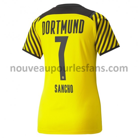 Maillot Borussia Dortmund Jadon Sancho 7 Femme Tenue Domicile 2021-2022 Manche Courte