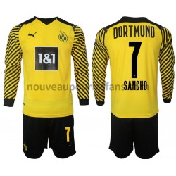 Maillot Borussia Dortmund Sancho 7 Enfant Tenue Domicile 2021-2022 Manche Longue
