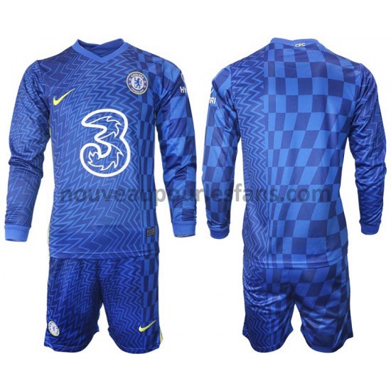 Maillot Chelsea Enfant Tenue Domicile 2021-2022 Manche Longue