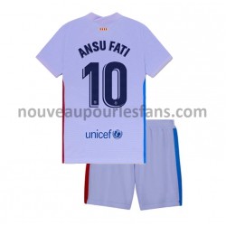 Maillot FC Barcelone Ansu Fati 10 Enfant Tenue Extérieur 2021-2022 Manche Courte