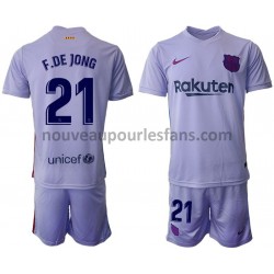 Maillot FC Barcelone Frenkie de Jong 21 Enfant Tenue Extérieur 2021-2022 Manche Courte