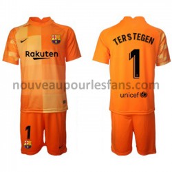 Maillot FC Barcelone Gardien Ter Stegen 1 Enfant Tenue Domicile 2021-2022 Manche Courte