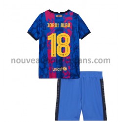 Maillot FC Barcelone Jordi Alba 18 Enfant Tenue 3ème 2021-2022 Manche Courte