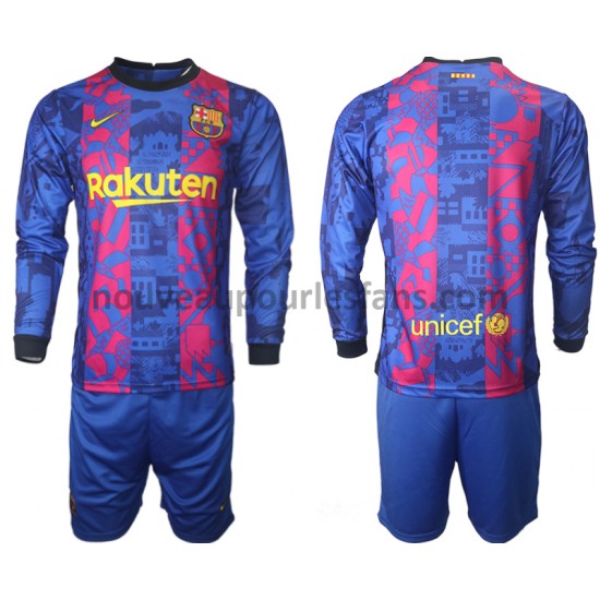 Maillot FC Barcelone Enfant Tenue 3ème 2021-2022 Manche Longue