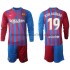 Maillot FC Barcelone Kun Agüero 19 Enfant Tenue Domicile 2021-2022 Manche Longue