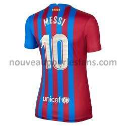 Maillot FC Barcelone Lionel Messi 10 Femme Tenue Domicile 2021-2022 Manche Courte