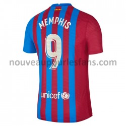 Maillot FC Barcelone Memphis Depay 9 Tenue Domicile 2021-2022 Manche Courte