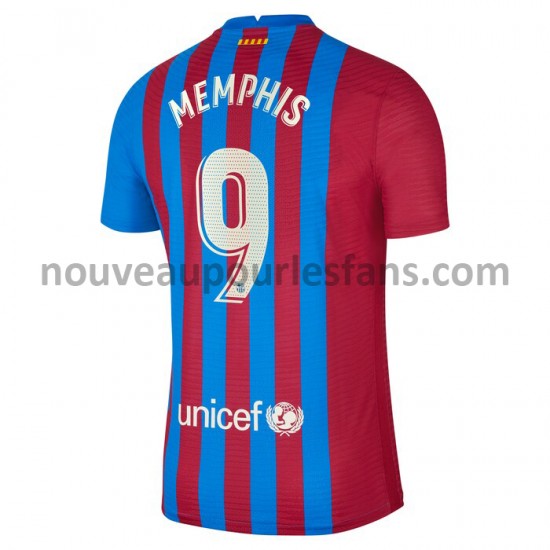 Maillot FC Barcelone Memphis Depay 9 Tenue Domicile 2021-2022 Manche Courte