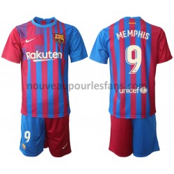 Maillot FC Barcelone Memphis Depay 9 Enfant Tenue Domicile 2021-2022 Manche Courte