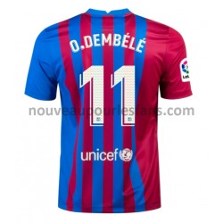 Maillot FC Barcelone Ousmane Dembele 11 Tenue Domicile 2021-2022 Manche Courte