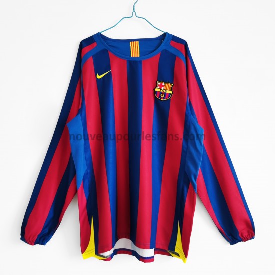 Maillot FC Barcelone Retro Tenue Domicile 2005-2006 Manche Longue
