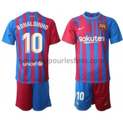 Maillot FC Barcelone Ronaldinho 10 Enfant Tenue Domicile 2021-2022 Manche Longue