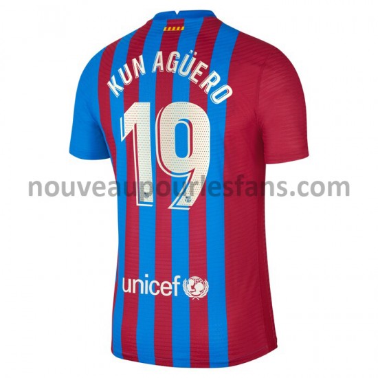Maillot FC Barcelone Sergio Agüero 19 Tenue Domicile 2021-2022 Manche Courte