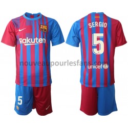 Maillot FC Barcelone Sergio Busquets 5 Enfant Tenue Domicile 2021-2022 Manche Courte