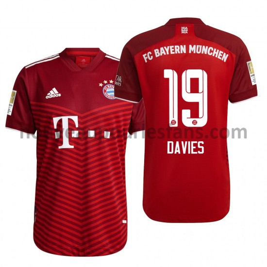 Maillot Bayern Munich Alphonso Davies 19 Tenue Domicile 2021-2022 Manche Courte