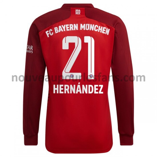 Maillot Bayern Munich Lucas Hernandez 21 Tenue Domicile 2021-2022 Manche Longue