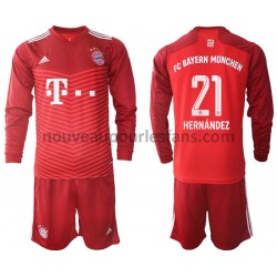 Maillot Bayern Munich Lucas Hernandez 21 Enfant Tenue Domicile 2021-2022 Manche Longue