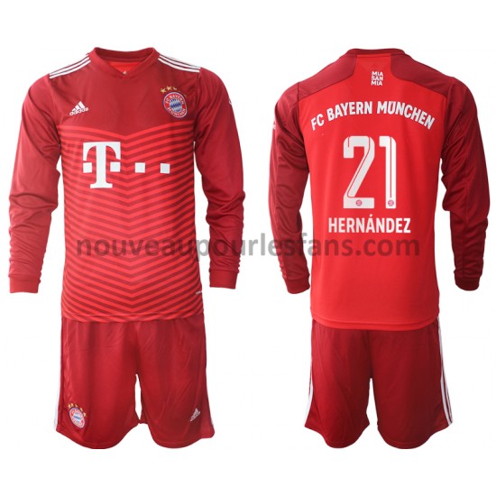 Maillot Bayern Munich Lucas Hernandez 21 Enfant Tenue Domicile 2021-2022 Manche Longue