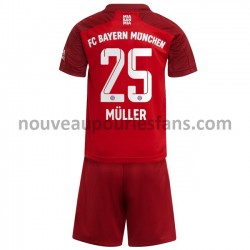 Maillot Bayern Munich Thomas Müller 25 Enfant Tenue Domicile 2021-2022 Manche Courte