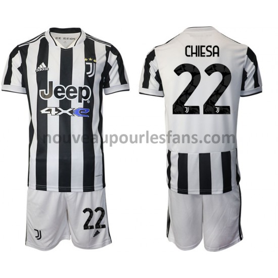 Maillot Juventus Federico Chiesa 22 Enfant Tenue Domicile 2021-2022 Manche Courte