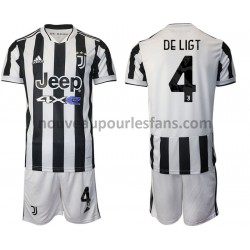 Maillot Juventus Matthijs de Ligt 4 Enfant Tenue Domicile 2021-2022 Manche Courte