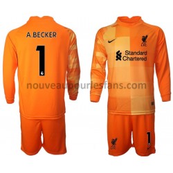 Maillot Liverpool Gardien A.BECKER 1 Enfant Tenue 4ème 2021-2022 Manche Longue