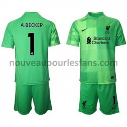 Maillot Liverpool Gardien Alisson Becker 1 Enfant Tenue Domicile 2021-2022 Manche Courte