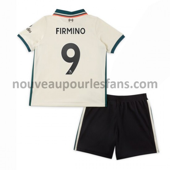 Maillot Liverpool Roberto Firmino 9 Enfant Tenue Extérieur 2021-2022 Manche Courte