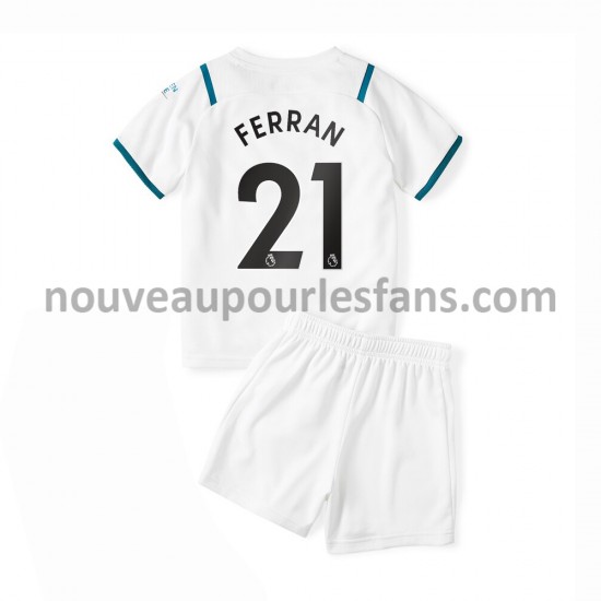 Maillot Manchester City Ferran Torres 21 Enfant Tenue Extérieur 2021-2022 Manche Courte