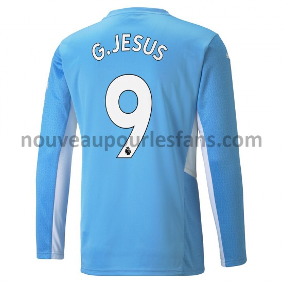 Maillot Manchester City Gabriel Jesus 9 Tenue Domicile 2021-2022 Manche Longue