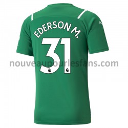 Maillot Manchester City Gardien Ederson 31 Tenue Extérieur 2021-2022 Manche Courte
