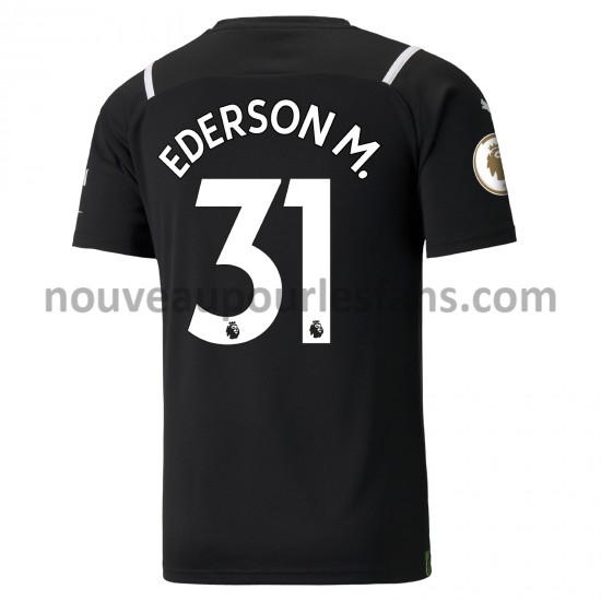 Maillot Manchester City Gardien Ederson 31 Tenue Domicile 2021-2022 Manche Courte