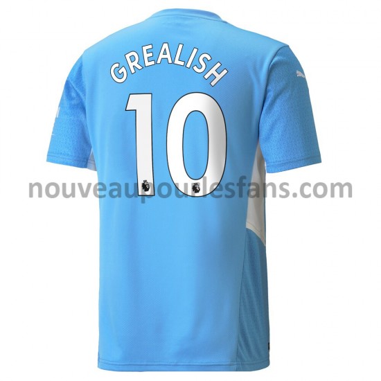 Maillot Manchester City Jack Grealish 10 Tenue Domicile 2021-2022 Manche Courte