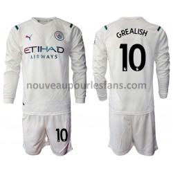Maillot Manchester City Jack Grealish 10 Enfant Tenue Extérieur 2021-2022 Manche Longue