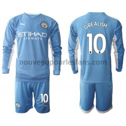 Maillot Manchester City Jack Grealish 10 Enfant Tenue Domicile 2021-2022 Manche Longue