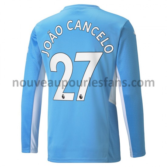 Maillot Manchester City Joao Cancelo 27 Tenue Domicile 2021-2022 Manche Longue