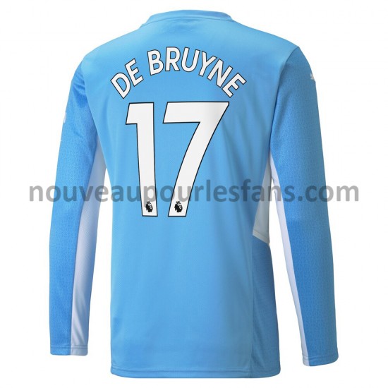 Maillot Manchester City Kevin De Bruyne 17 Tenue Domicile 2021-2022 Manche Longue
