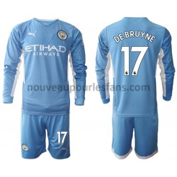Maillot Manchester City Kevin De Bruyne 17 Enfant Tenue Domicile 2021-2022 Manche Longue
