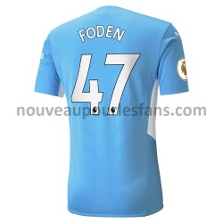 Maillot Manchester City Phil Foden 47 Tenue Domicile 2021-2022 Manche Courte