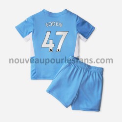 Maillot Manchester City Phil Foden 47 Enfant Tenue Domicile 2021-2022 Manche Courte