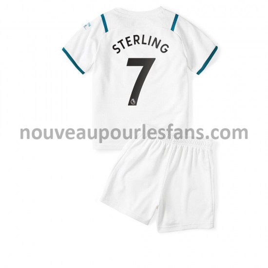 Maillot Manchester City Raheem Sterling 7 Enfant Tenue Extérieur 2021-2022 Manche Courte