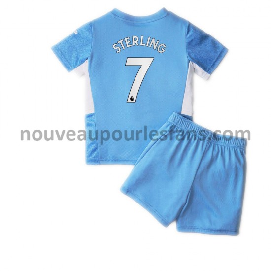 Maillot Manchester City Raheem Sterling 7 Enfant Tenue Domicile 2021-2022 Manche Courte