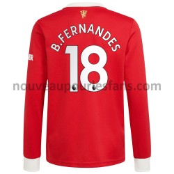 Maillot Manchester United Bruno Fernandes 18 Tenue Domicile 2021-2022 Manche Longue